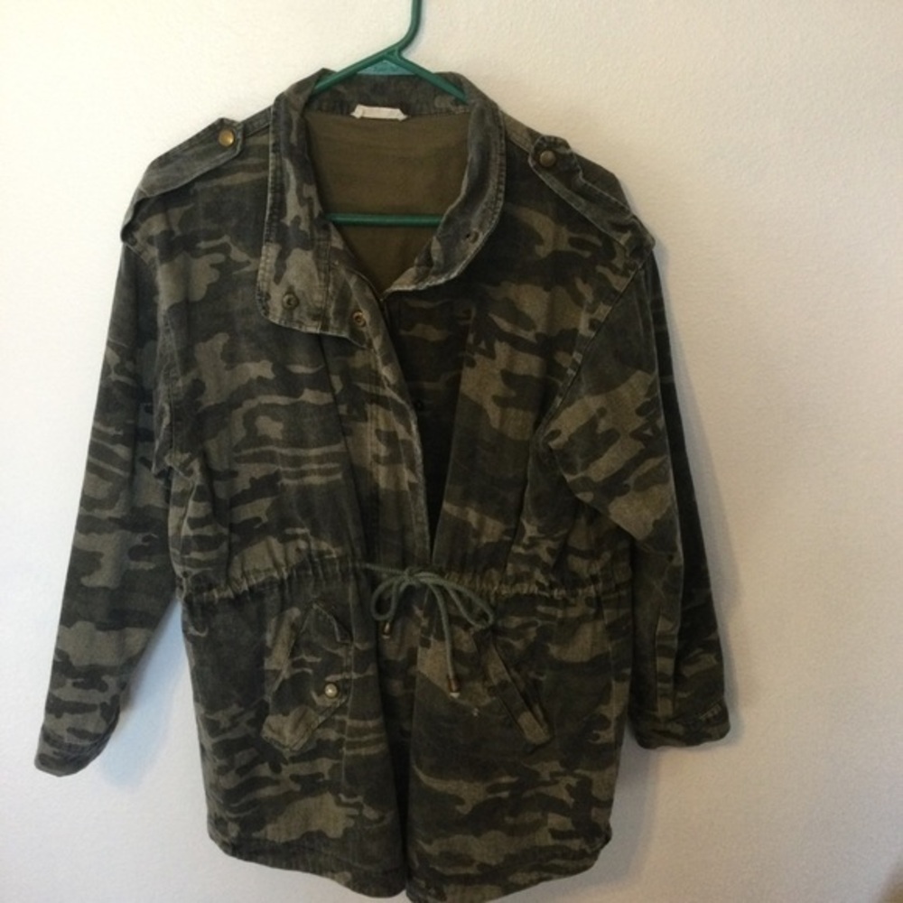 ODDY camouflage zip up lined adjustable waist jacket Coat extra large wo…